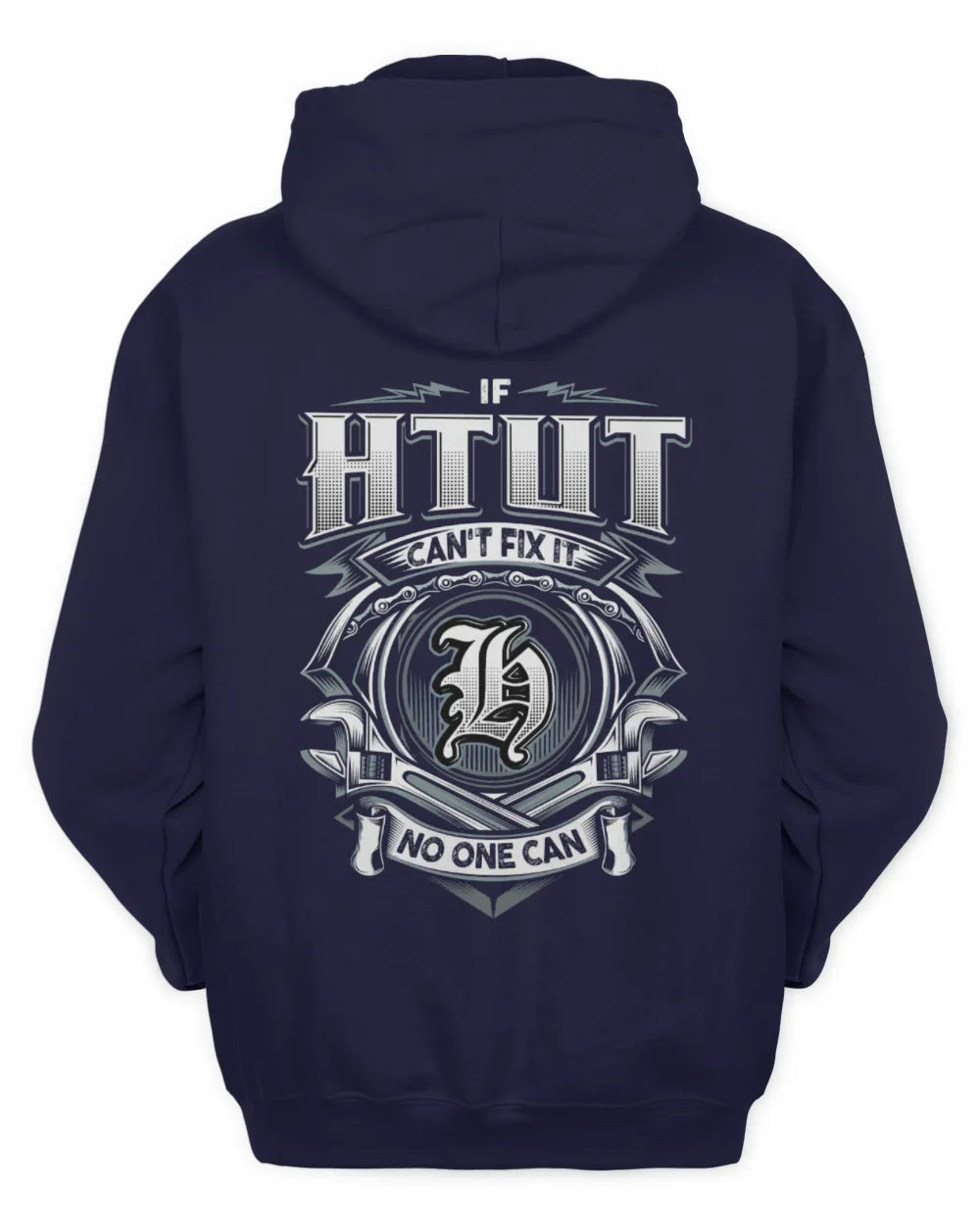 HTUT AP81-K4-626 - Personalized Ahmed Quote Apparel “If Ahmed Can't Fix It, No One Can” - Unisex Hoodie - Navy