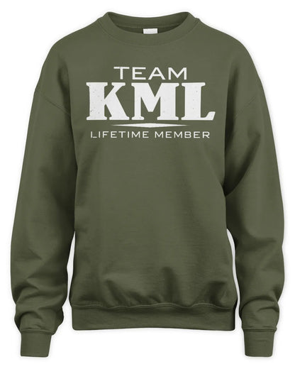 KML BL62-K4-128 - Personalized “Team NAME Lifetime Member” - Unisex Sweatshirt - Military Green