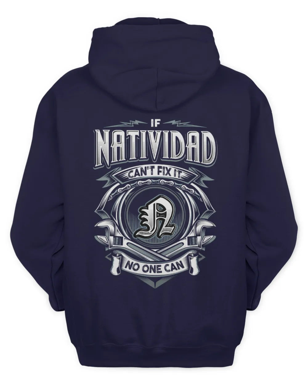 NATIVIDAD AP81-K4-626 - Personalized Ahmed Quote Apparel “If Ahmed Can't Fix It, No One Can” - Unisex Hoodie - Navy