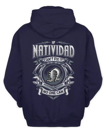 NATIVIDAD AP81-K4-626 - Personalized Ahmed Quote Apparel “If Ahmed Can't Fix It, No One Can” - Unisex Hoodie - Navy