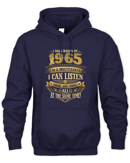 1965 HH89-K2 – Funny Birth Year Multitasker Quote T-Shirt - Unisex Hoodie - Navy