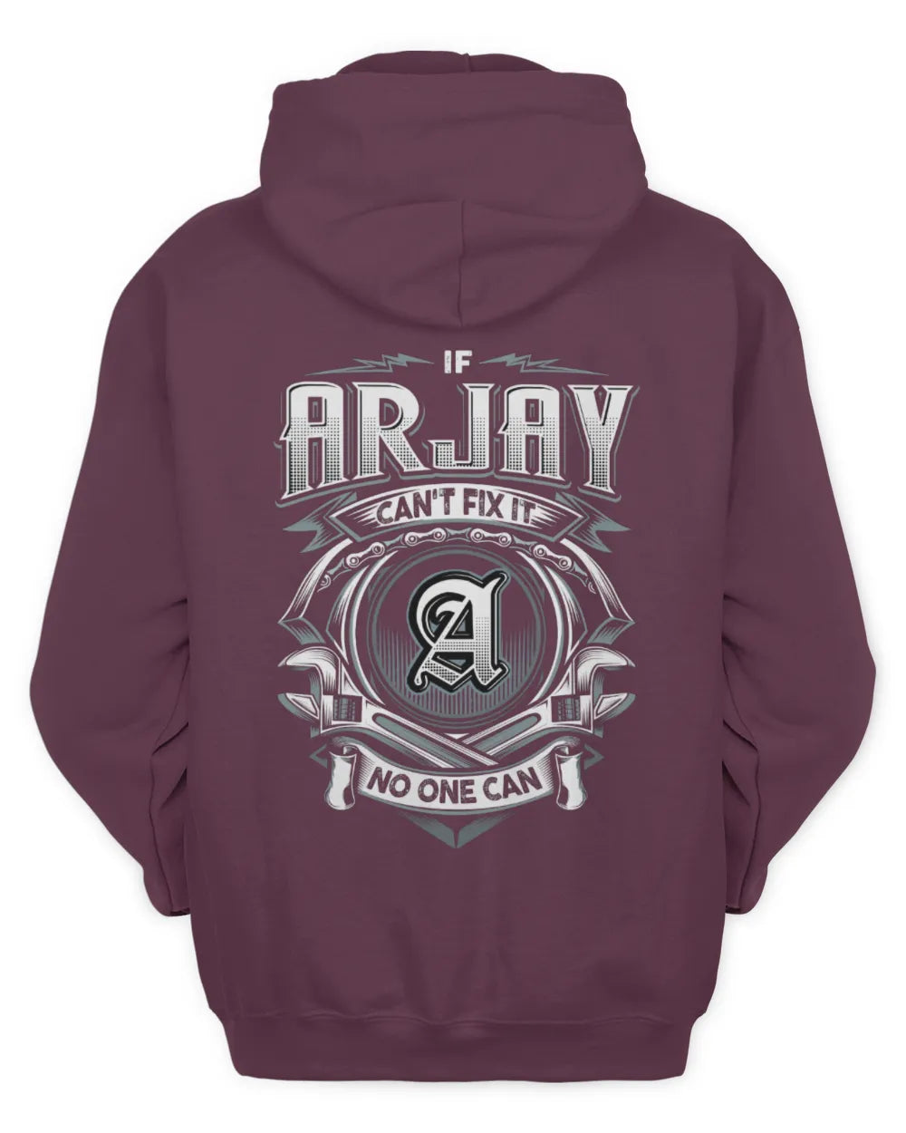 ARJAY AP81-K4-626 - Personalized Ahmed Quote Apparel “If Ahmed Can't Fix It, No One Can” - Unisex Hoodie - Maroon