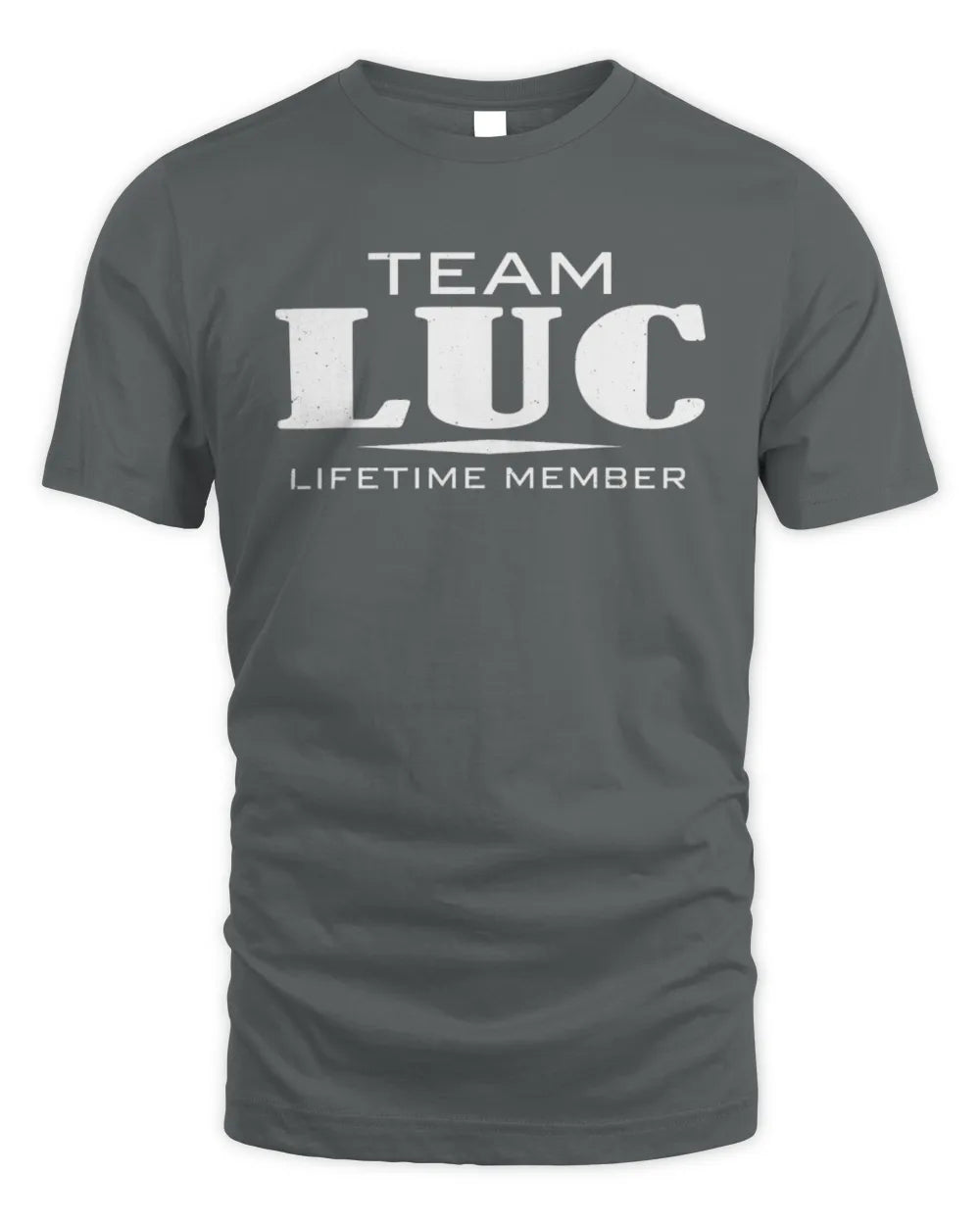 LUC BL62-K4-128 - Personalized “Team NAME Lifetime Member” - Unisex Standard T-Shirt - Charcoal