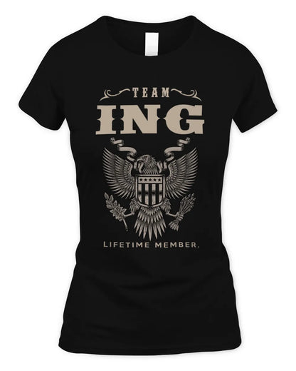 ING TP06-K82 – Personalized Classic Style Apparel “Team NAME Lifetime Member” - Women's Standard T-Shirt - Black
