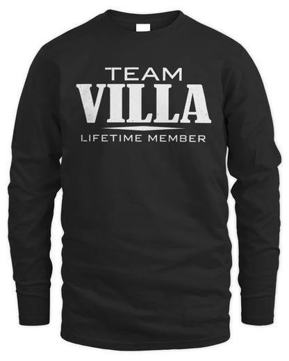 VILLA BL62-K4-128 - Personalized “Team NAME Lifetime Member” - Men's Long Sleeved T-Shirt - Black