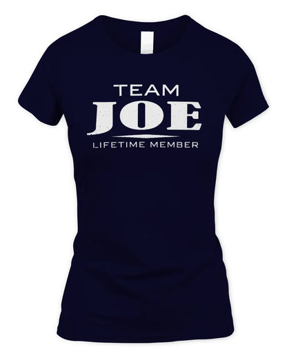 JOE BL62-K4-128 - Personalized “Team NAME Lifetime Member” - Women's Standard T-Shirt - Navy