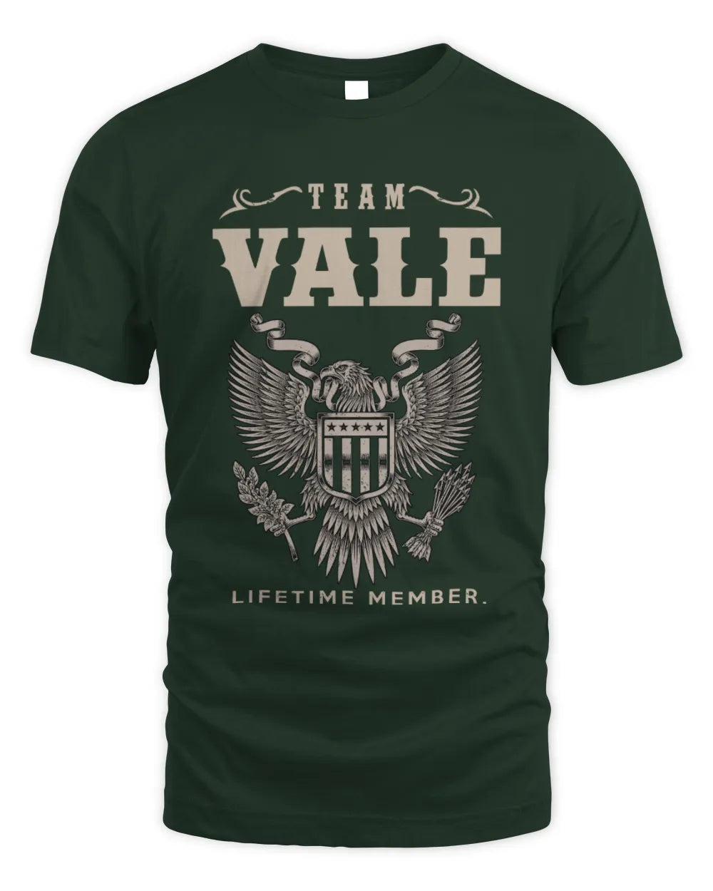VALE TP06-K82 – Personalized Classic Style Apparel “Team NAME Lifetime Member” - Unisex Standard T-Shirt - Forest Green