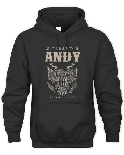 ANDY TP06-K82 – Personalized Classic Style Apparel “Team NAME Lifetime Member” - Unisex Hoodie - Black