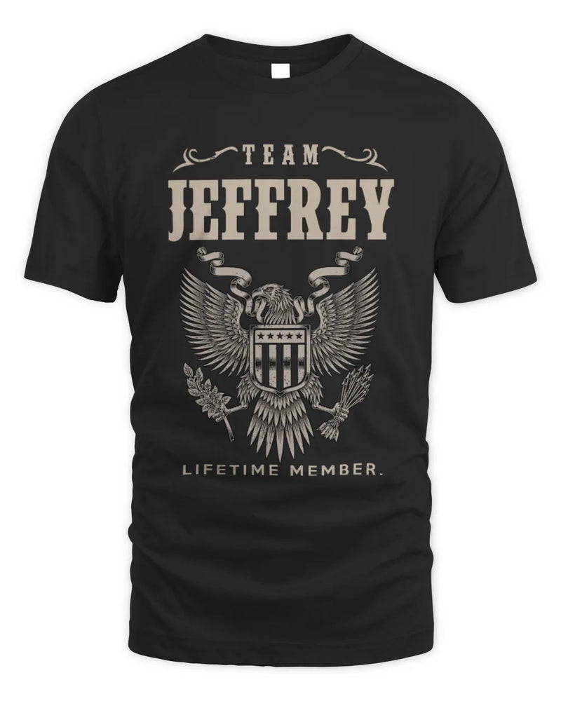 JEFFREY TP06-K82 – Personalized Classic Style Apparel “Team NAME Lifetime Member” - Unisex Standard T-Shirt - Black