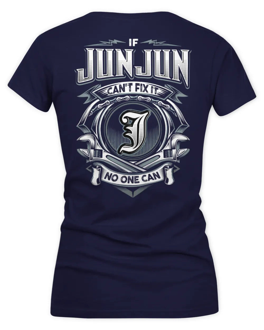 JUNJUN AP81-K4-626 - Personalized Ahmed Quote Apparel “If Ahmed Can't Fix It, No One Can” - Women's V-Neck T-Shirt - Navy
