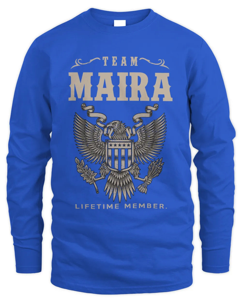 MAIRA TP06-K82 – Personalized Classic Style Apparel “Team NAME Lifetime Member” - Men's Long Sleeved T-Shirt - Royal