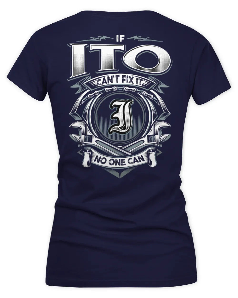 ITO AP81-K4-626 - Personalized Ahmed Quote Apparel “If Ahmed Can't Fix It, No One Can” - Women's V-Neck T-Shirt - Navy