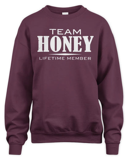 HONEY BL62-K4-128 - Personalized “Team NAME Lifetime Member” - Unisex Sweatshirt - Maroon