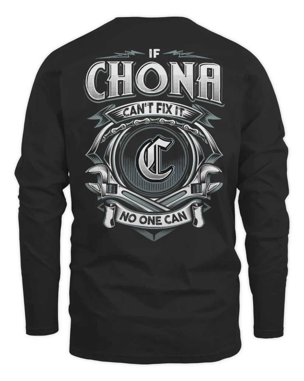 CHONA AP81-K4-626 - Personalized Ahmed Quote Apparel “If Ahmed Can't Fix It, No One Can” - Men's Long Sleeved T-Shirt - Black