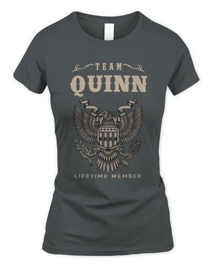 QUINN TP06-K82 – Personalized Classic Style Apparel “Team NAME Lifetime Member” - Women's Standard T-Shirt - Charcoal