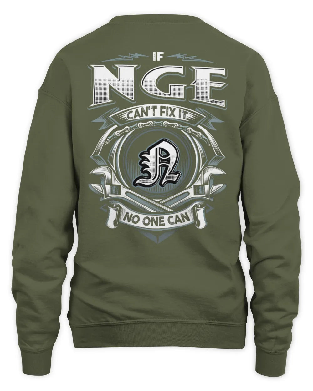 NGE AP81-K4-626 - Personalized Ahmed Quote Apparel “If Ahmed Can't Fix It, No One Can” - Unisex Sweatshirt - Military Green