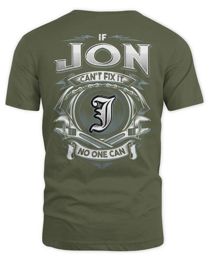 JON AP81-K4-626 - Personalized Ahmed Quote Apparel “If Ahmed Can't Fix It, No One Can” - Unisex Standard T-Shirt - Military Green