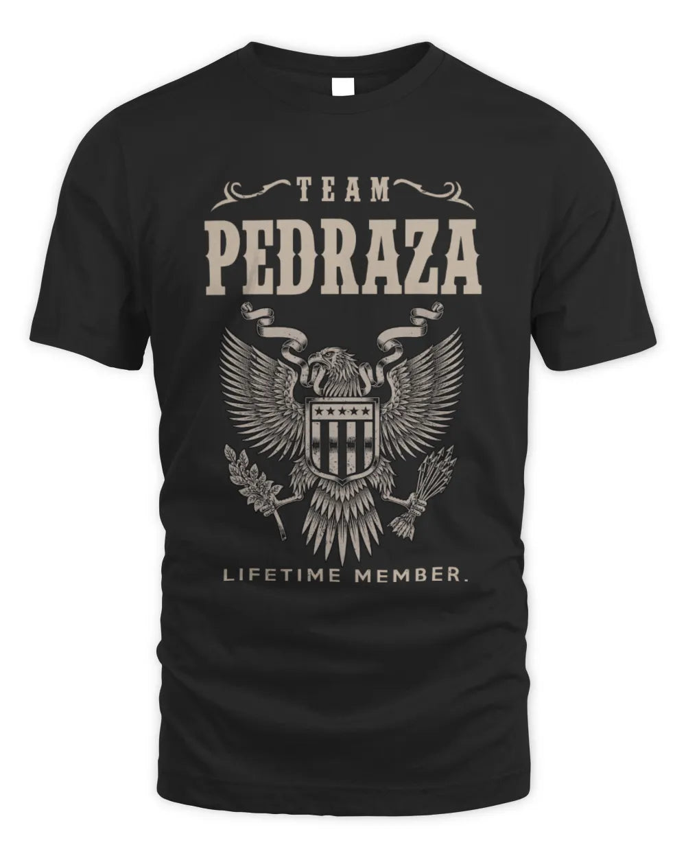 PEDRAZA TP06-K82 – Personalized Classic Style Apparel “Team NAME Lifetime Member” - Unisex Standard T-Shirt - Black