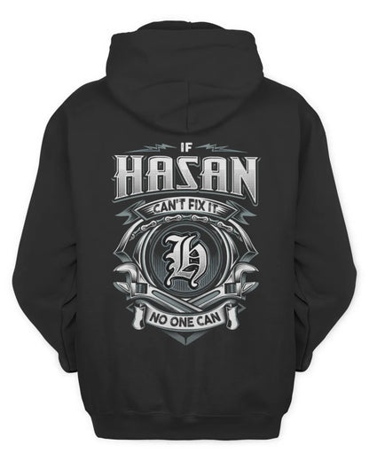 HASAN AP81-K4-626 - Personalized Ahmed Quote Apparel “If Ahmed Can't Fix It, No One Can” - Unisex Hoodie - Black