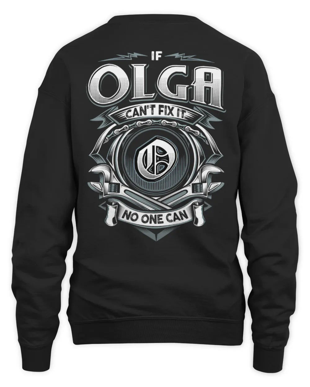 OLGA AP81-K4-626 - Personalized Ahmed Quote Apparel “If Ahmed Can't Fix It, No One Can” - Unisex Sweatshirt - Black