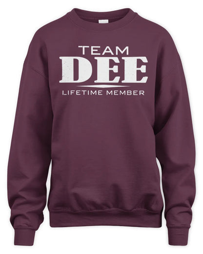 DEE BL62-K4-128 - Personalized “Team NAME Lifetime Member” - Unisex Sweatshirt - Maroon