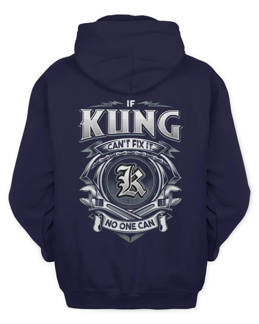 KUNG AP81-K4-626 - Personalized Ahmed Quote Apparel “If Ahmed Can't Fix It, No One Can” - Unisex Hoodie - Navy
