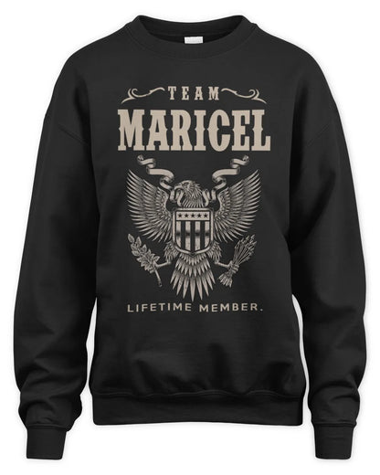 MARICEL TP06-K82 – Personalized Classic Style Apparel “Team NAME Lifetime Member” - Unisex Sweatshirt - Black