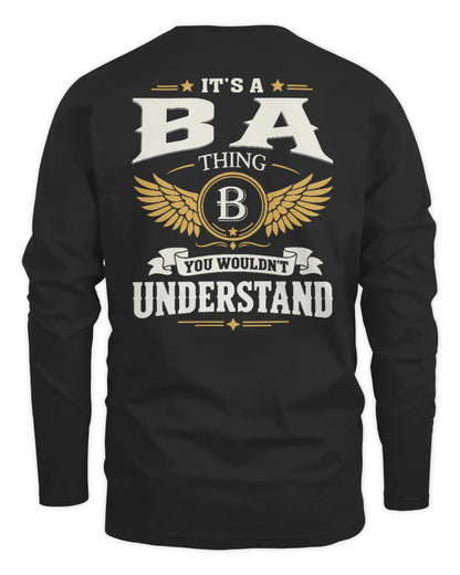BA KT06-M008 It’s a [NAME] Thing – You Wouldn’t Understand | Personalized Vintage T-Shirt - Men's Long Sleeved T-Shirt - Black