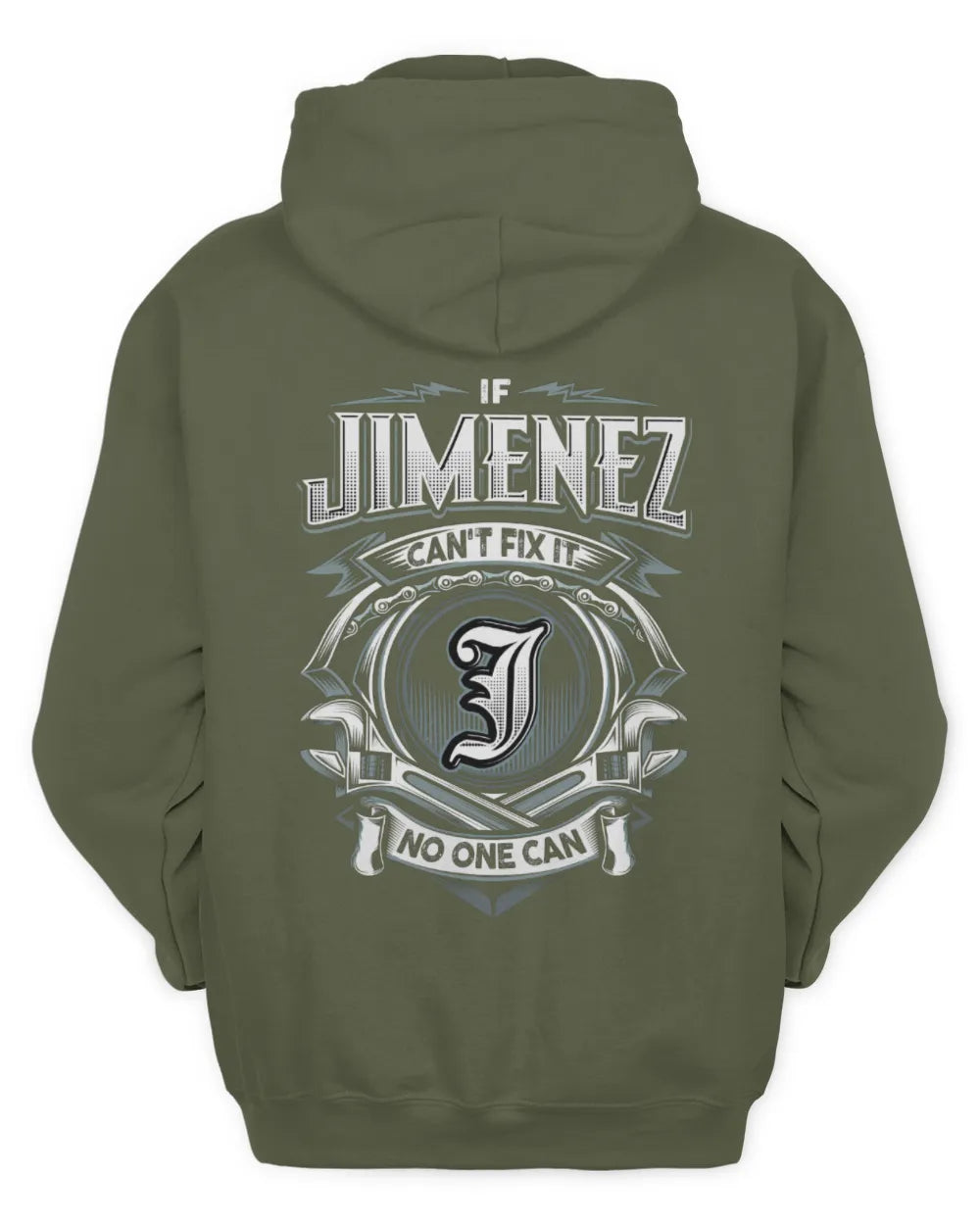 JIMENEZ AP81-K4-626 - Personalized Ahmed Quote Apparel “If Ahmed Can't Fix It, No One Can” - Unisex Hoodie - Military Green
