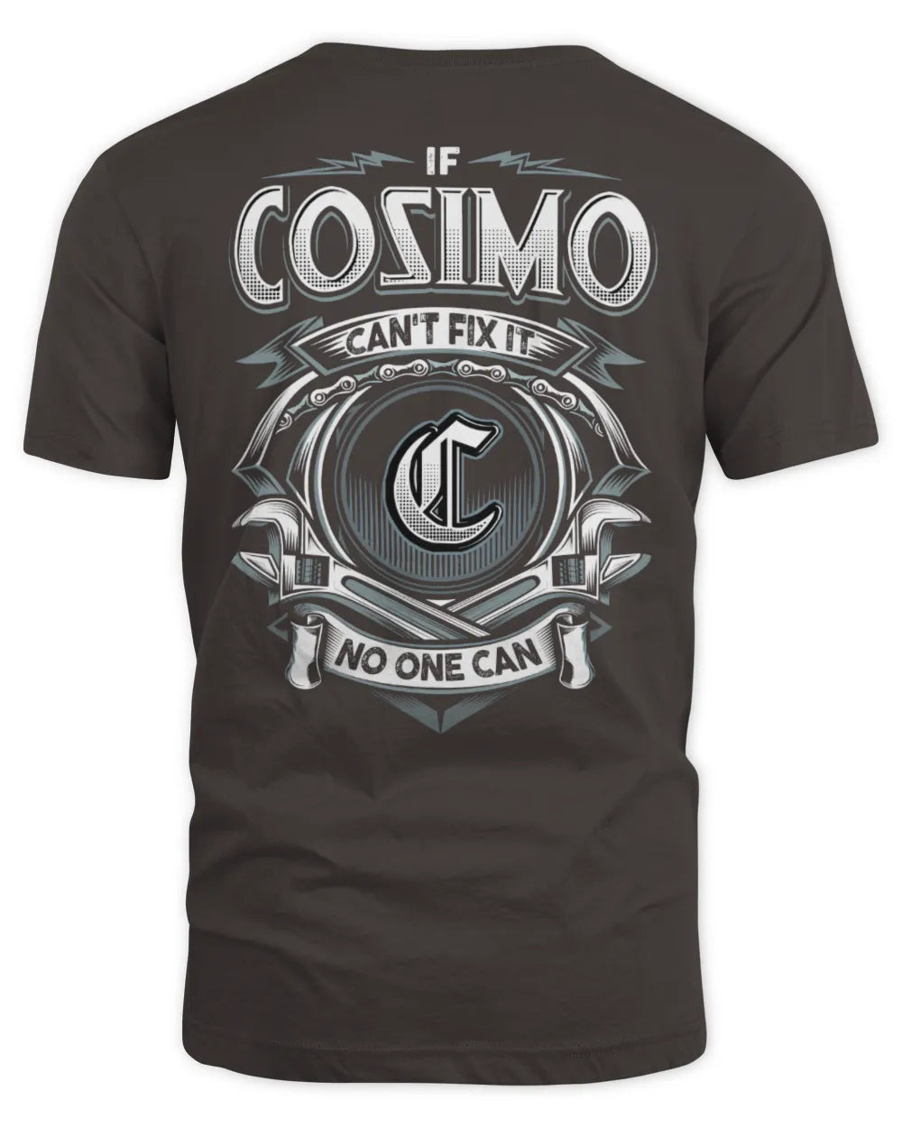 COSIMO AP81-K4-626 - Personalized Ahmed Quote Apparel “If Ahmed Can't Fix It, No One Can” - Unisex Standard T-Shirt - Dark Chocolate