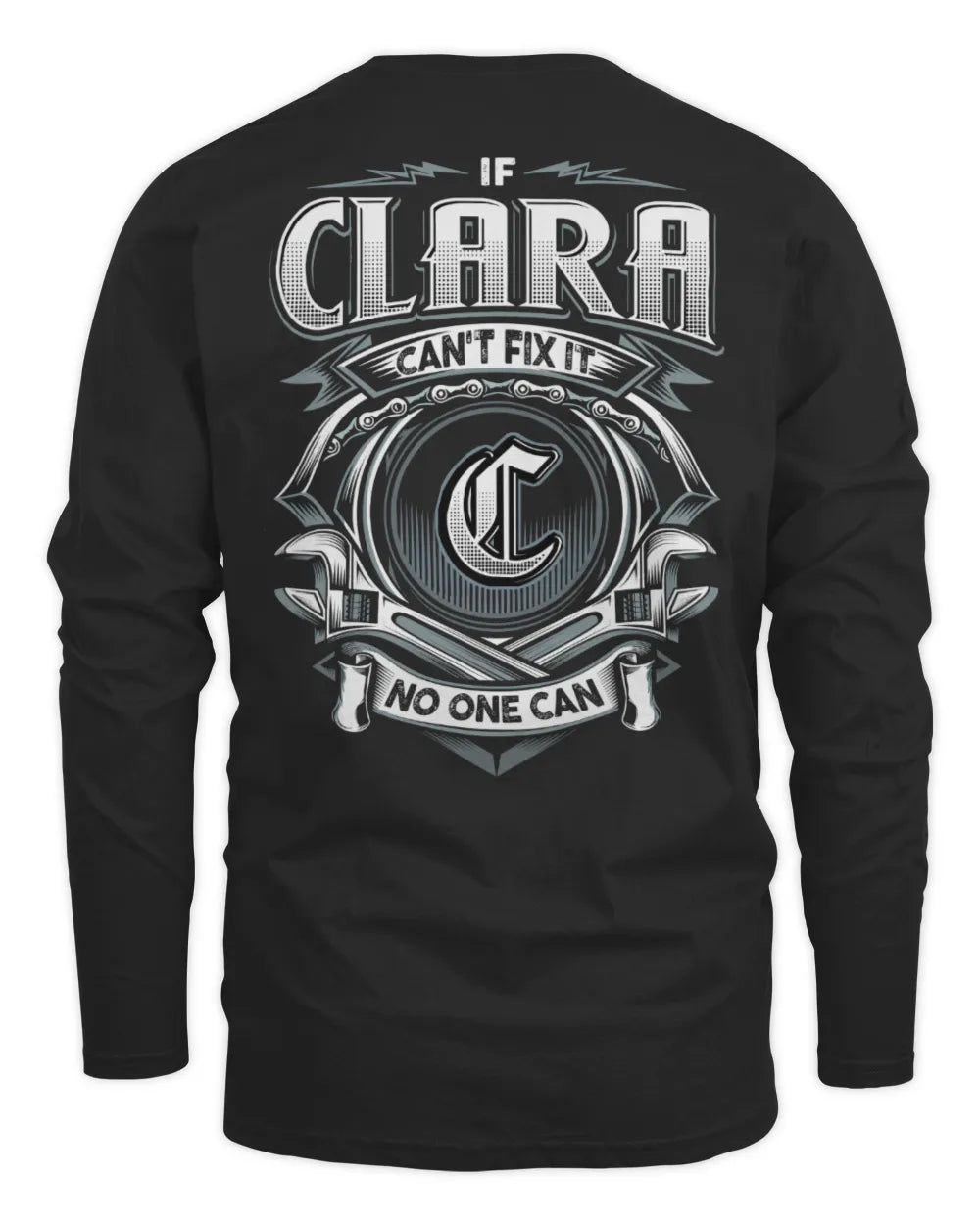 CLARA AP81-K4-626 - Personalized Ahmed Quote Apparel “If Ahmed Can't Fix It, No One Can” - Men's Long Sleeved T-Shirt - Black