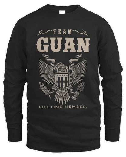 GUAN TP06-K82 – Personalized Classic Style Apparel “Team NAME Lifetime Member” - Men's Long Sleeved T-Shirt - Black
