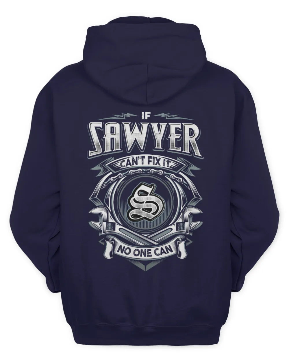 SAWYER AP81-K4-626 - Personalized Ahmed Quote Apparel “If Ahmed Can't Fix It, No One Can” - Unisex Hoodie - Navy