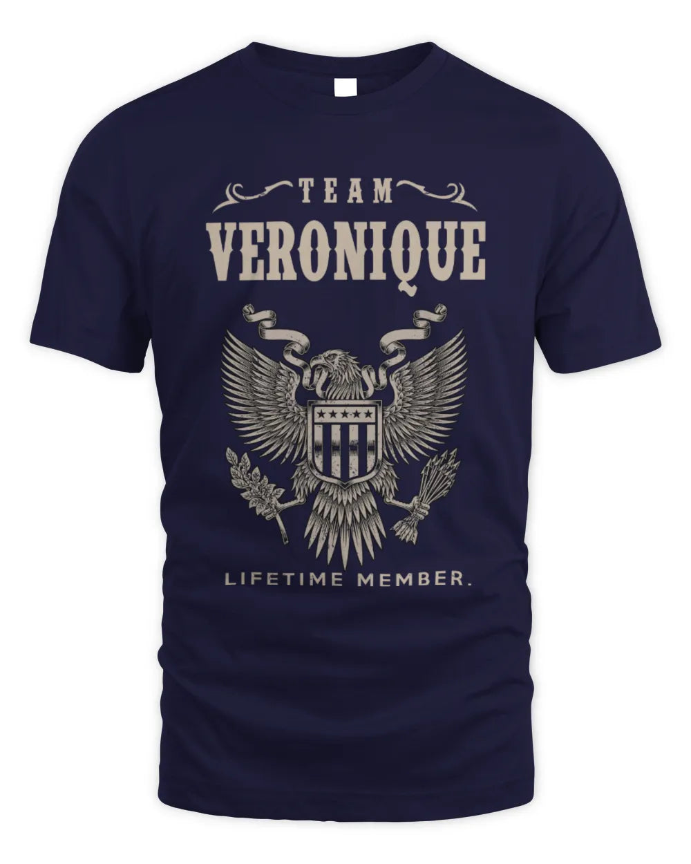VERONIQUE TP06-K82 – Personalized Classic Style Apparel “Team NAME Lifetime Member” - Unisex Standard T-Shirt - Navy