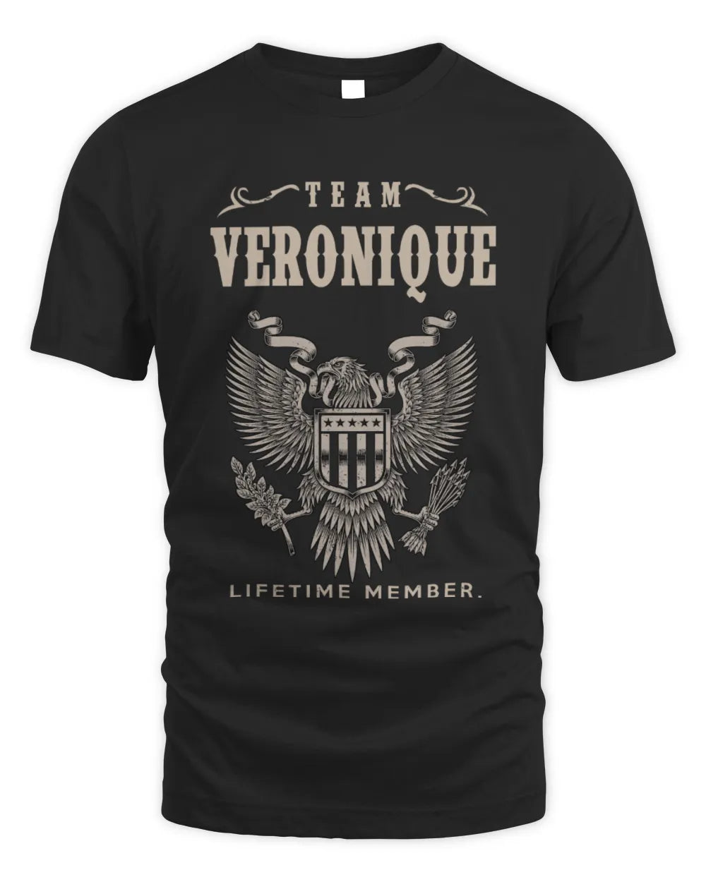 VERONIQUE TP06-K82 – Personalized Classic Style Apparel “Team NAME Lifetime Member” - Unisex Standard T-Shirt - Black