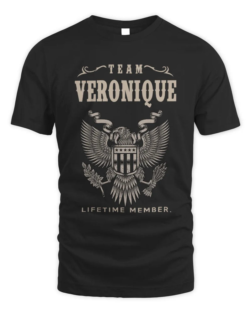 VERONIQUE TP06-K82 – Personalized Classic Style Apparel “Team NAME Lifetime Member” - Unisex Standard T-Shirt - Black