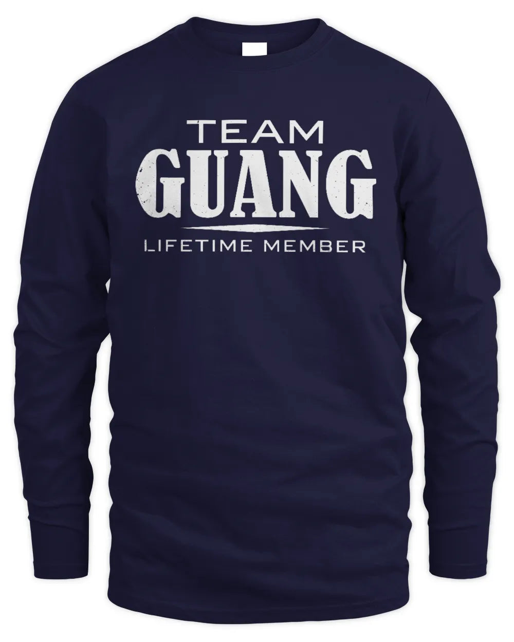 GUANG BL62-K4-128 - Personalized “Team NAME Lifetime Member” - Men's Long Sleeved T-Shirt - Navy