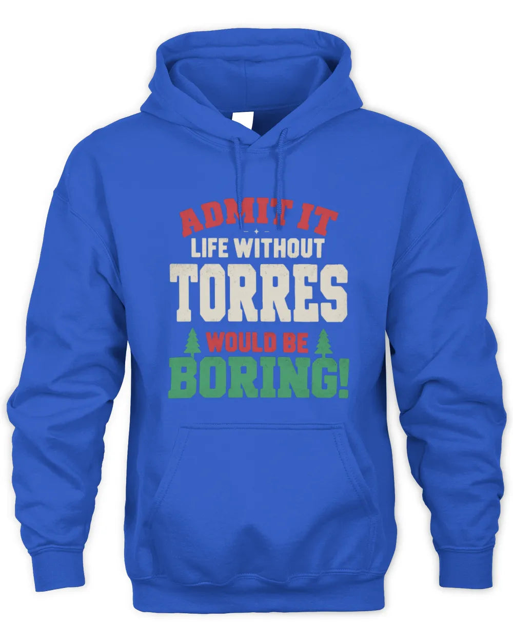TORRES P5 TH08 Christmas T-Shirt – “Life Without NAME Would Be Boring” - Unisex Hoodie - Royal