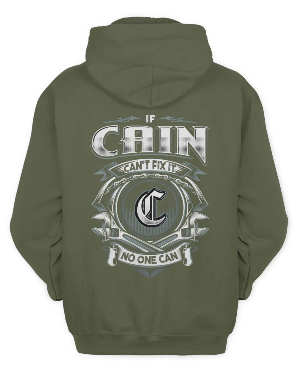 CAIN AP81-K4-626 - Personalized Ahmed Quote Apparel “If Ahmed Can't Fix It, No One Can” - Unisex Hoodie - Military Green