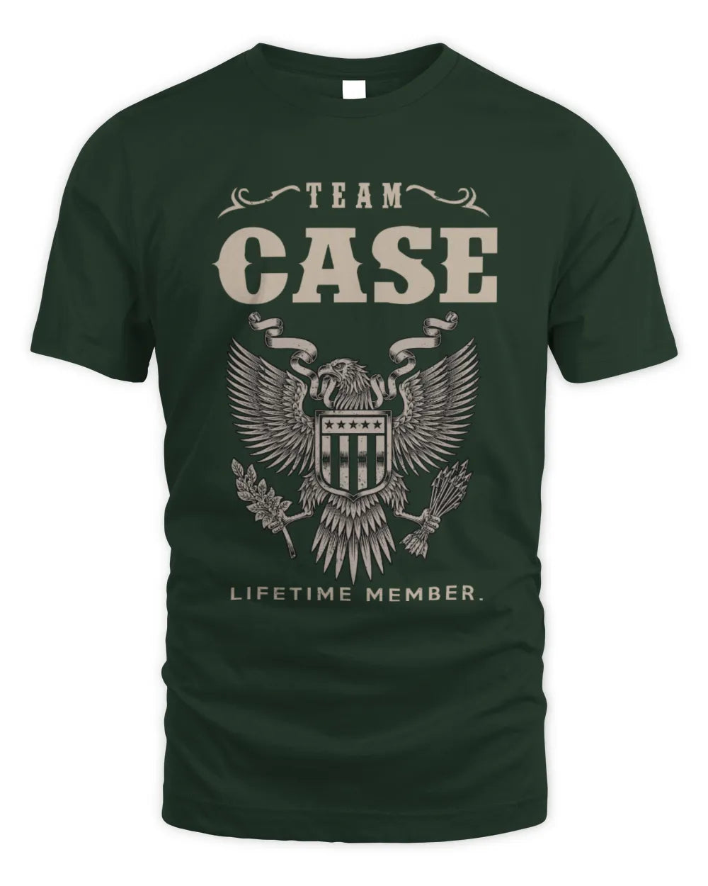 CASE TP06-K82 – Personalized Classic Style Apparel “Team NAME Lifetime Member” - Unisex Standard T-Shirt - Forest Green