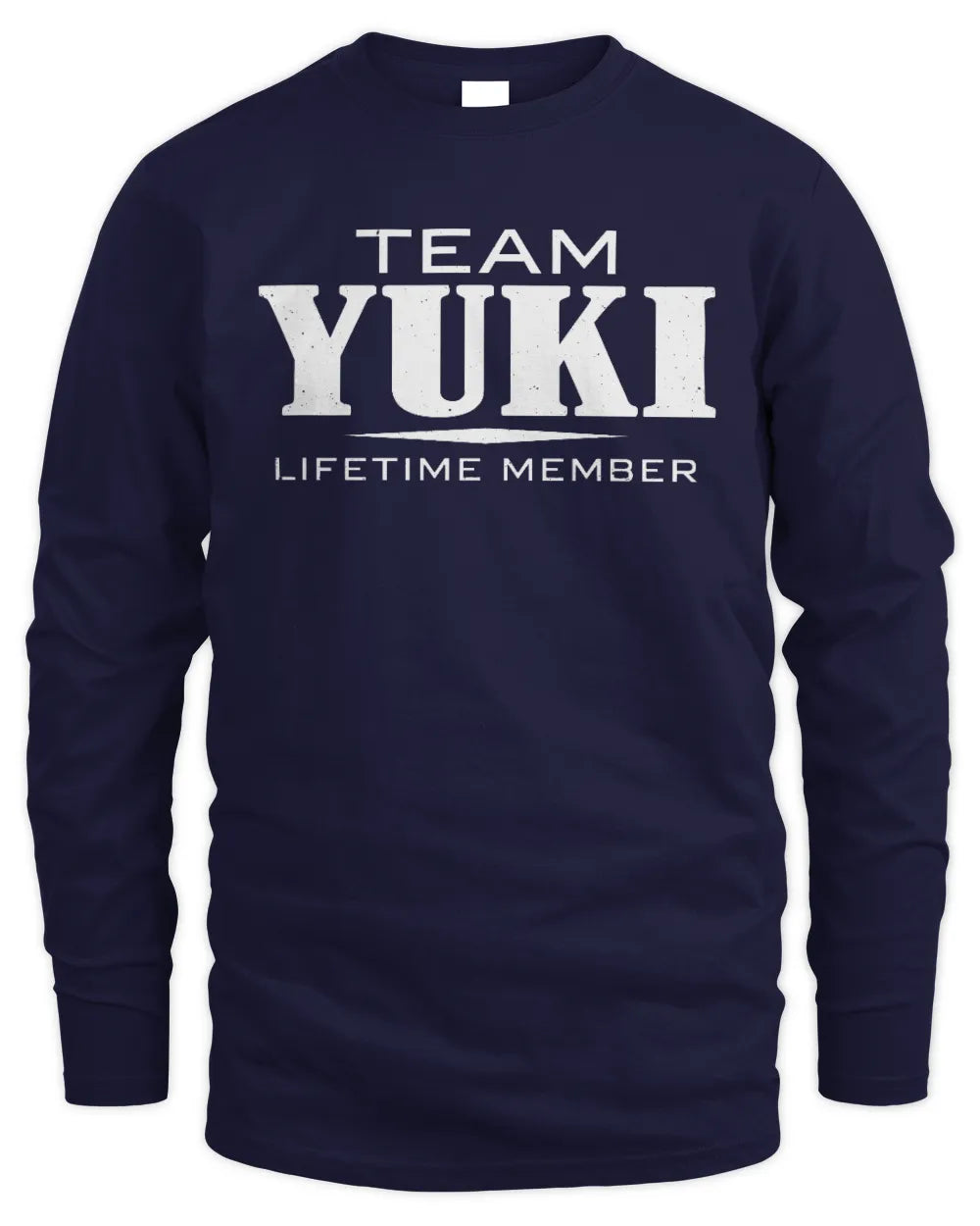 YUKI BL62-K4-128 - Personalized “Team NAME Lifetime Member” - Men's Long Sleeved T-Shirt - Navy