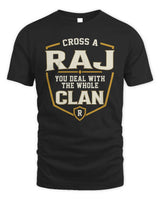 RAJ NT1-K008 Cross A/An NAME, You Deal With the Whole Clan | Personalized Vintage T-Shirt - Unisex Standard T-Shirt - Black