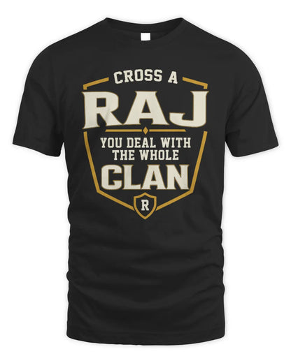 RAJ NT1-K008 Cross A/An NAME, You Deal With the Whole Clan | Personalized Vintage T-Shirt - Unisex Standard T-Shirt - Black