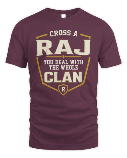 RAJ NT1-K008 Cross A/An NAME, You Deal With the Whole Clan | Personalized Vintage T-Shirt - Unisex Standard T-Shirt - Maroon