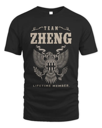ZHENG TP06-K82 – Personalized Classic Style Apparel “Team NAME Lifetime Member” - Unisex Standard T-Shirt - Black