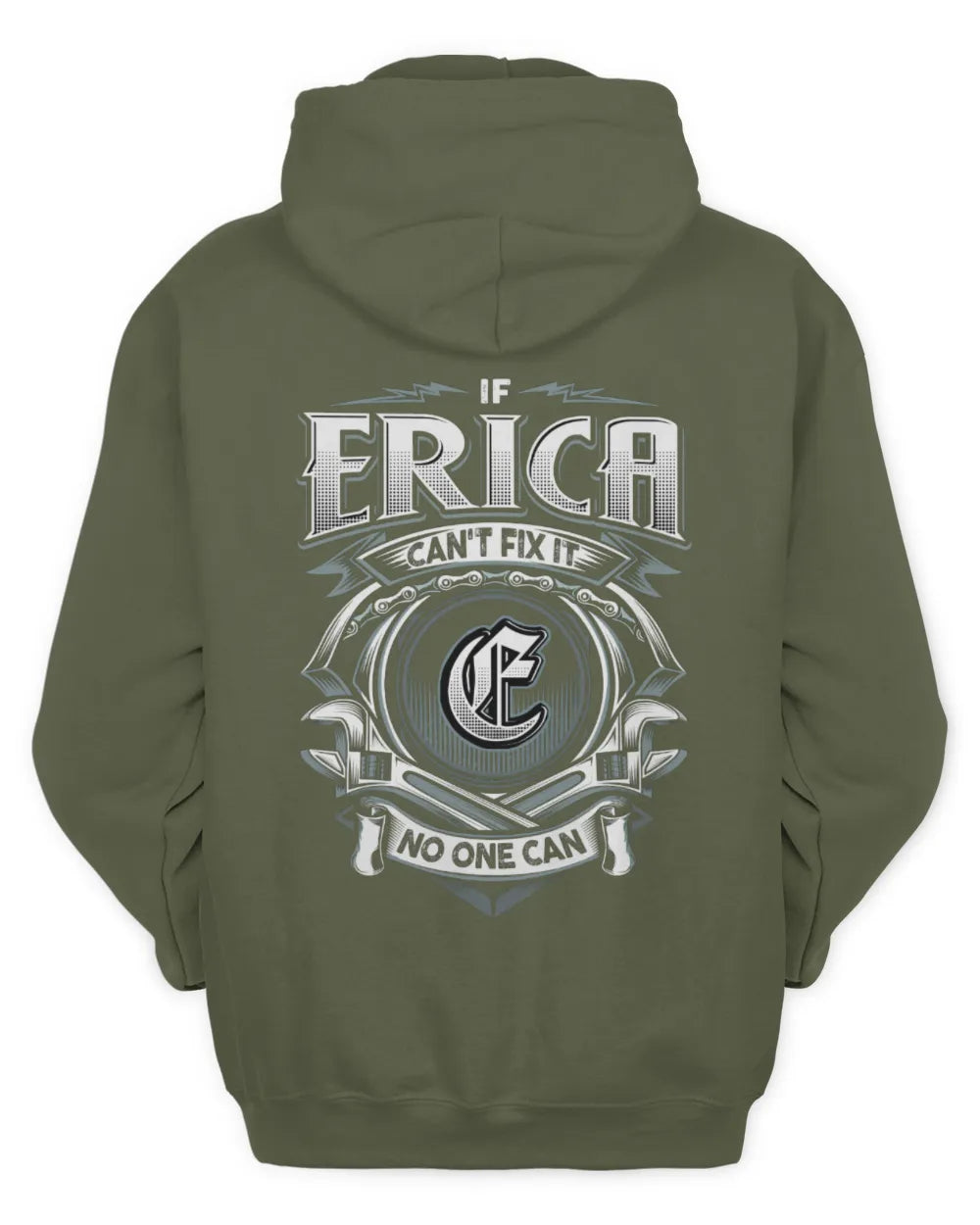 ERICA AP81-K4-626 - Personalized Ahmed Quote Apparel “If Ahmed Can't Fix It, No One Can” - Unisex Hoodie - Military Green