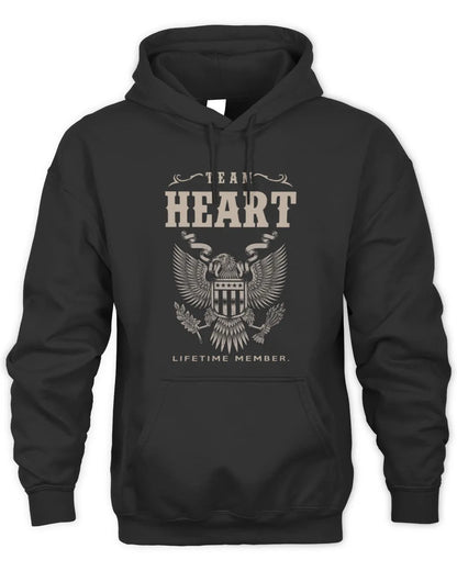 HEART TP06-K82 – Personalized Classic Style Apparel “Team NAME Lifetime Member” - Unisex Hoodie - Black