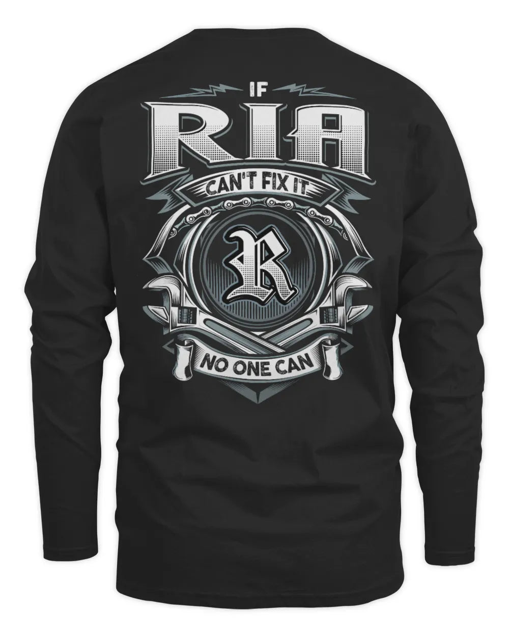 RIA AP81-K4-626 - Personalized Ahmed Quote Apparel “If Ahmed Can't Fix It, No One Can” - Men's Long Sleeved T-Shirt - Black