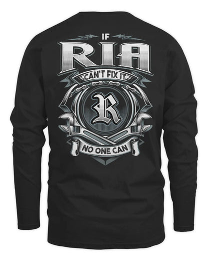 RIA AP81-K4-626 - Personalized Ahmed Quote Apparel “If Ahmed Can't Fix It, No One Can” - Men's Long Sleeved T-Shirt - Black