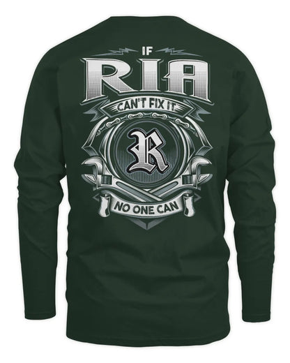 RIA AP81-K4-626 - Personalized Ahmed Quote Apparel “If Ahmed Can't Fix It, No One Can” - Men's Long Sleeved T-Shirt - Forest Green